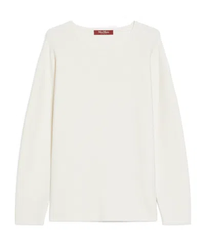 Max Mara Long-sleeved Sweater In White