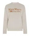 Max Mara Relaxed Fit Knit Sweater With Whimsical Graphic Design In White
