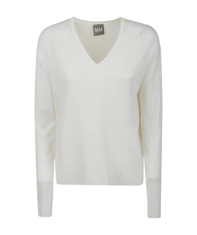 Max Mara Long-sleeved Sweater In White