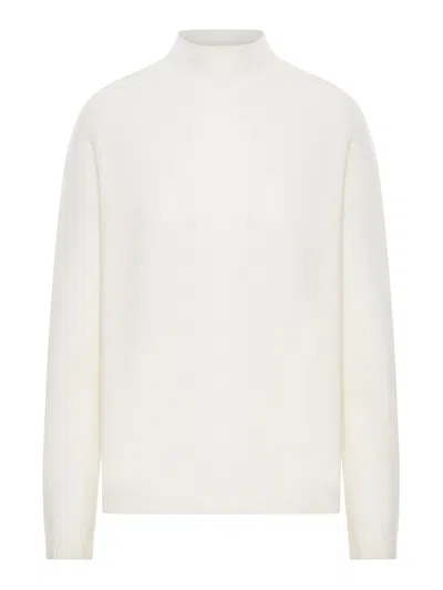 Max Mara Orlaya Cashmere Blend Knit Sweater In White