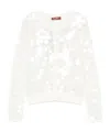Max Mara Sequin-embellished Cardigan In White