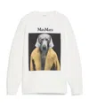 Max Mara Bacco Cotton Sweatshirt With Wegman Print In White