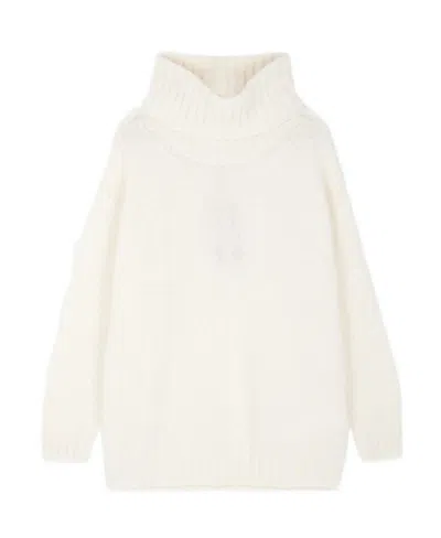 Max Mara Long-sleeved Sweater In White
