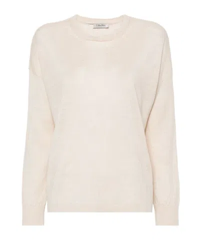 Max Mara Long-sleeved Sweater In White