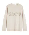 Max Mara Beige Sweatshirt With Decorative 1951 Motif In Neutral