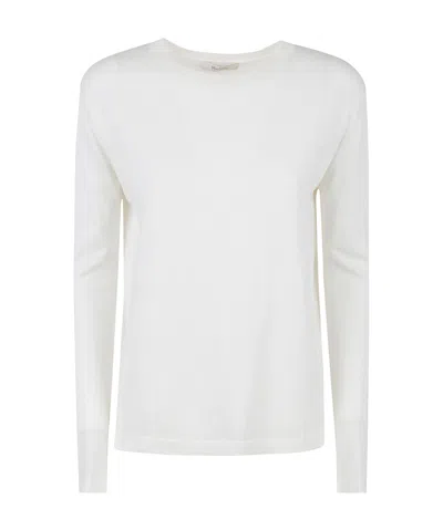 Max Mara Long-sleeved Sweater In White