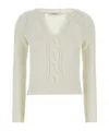 Max Mara White Cashmere Cancan Sweater In White