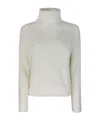 Max Mara Warm Greetings Turtleneck Sweater In White