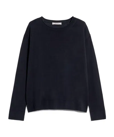 Max Mara Long-sleeved Sweater With Ship Collar In Black