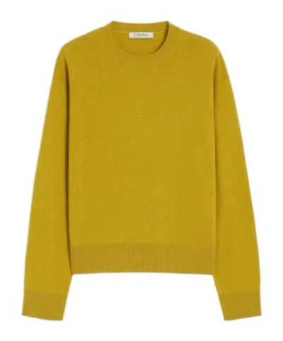 Max Mara Long-sleeved Sweater In Yellow
