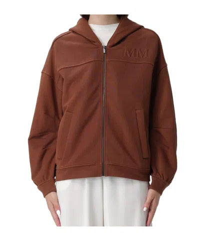 Max Mara Long-sleeved Sweatshirt In Brown