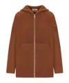 Max Mara Long-sleeved Sweatshirt Jacket In Brown