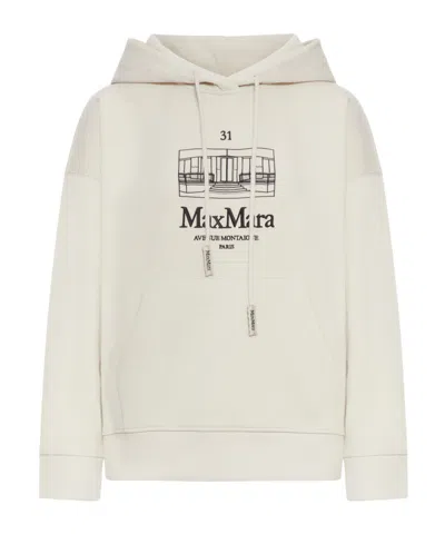 Max Mara Long-sleeved Sweatshirt In White