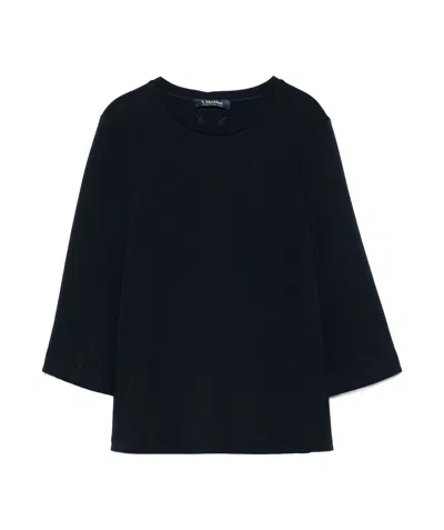 Max Mara Long-sleeved T-shirt In Azul