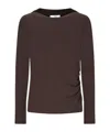 Max Mara Catullo Crepe Jersey Top In Brown