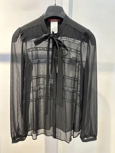 Max Mara Long-sleeved Top In Black