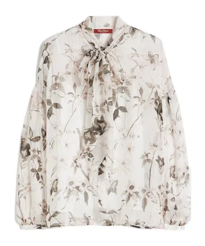 Max Mara Floral Bow Blouse In Multi
