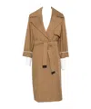 Max Mara Notched-lapel Belted Coat In Brown