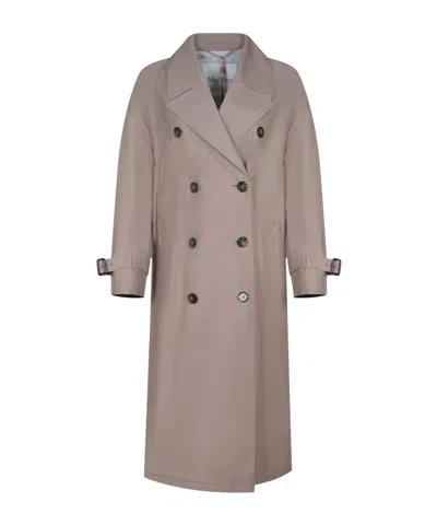 Max Mara Long-sleeved Trench Coat In Brown