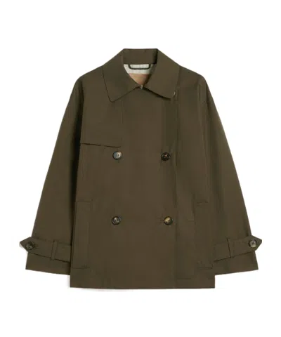 Max Mara Long-sleeved Trench Coat In Green