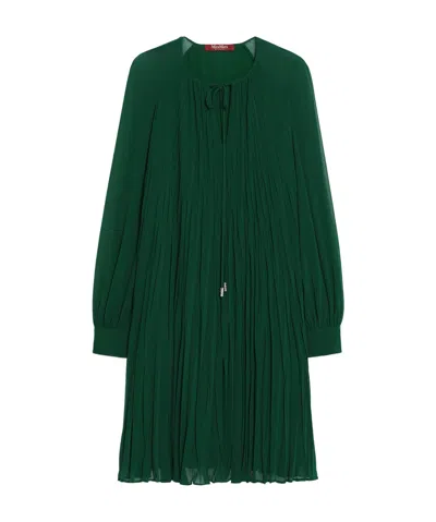 Max Mara Long-sleeved Trumpet Dress In Green