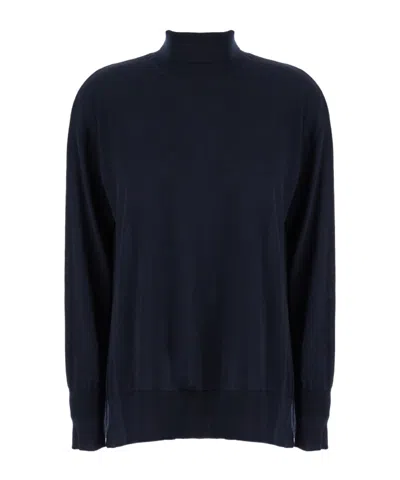 Max Mara Long-sleeved Turtleneck Sweater In Black