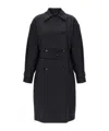 Max Mara Navy Blue Gabardine-weave Trench Coat In Black