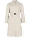 Max Mara The Cube Orleans Belted Twill Coat In White