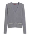 Max Mara Long-sleeved Wool Cardigan In Gray