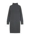 Max Mara Long-sleeved Wool Cashmere Dress In Black