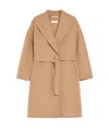Max Mara Short Double-faced Wool Coat In Brown