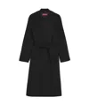 Max Mara Coat With Belted Waist And Side Pockets In Black