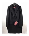 Max Mara Long-sleeved Wool Coat In Black