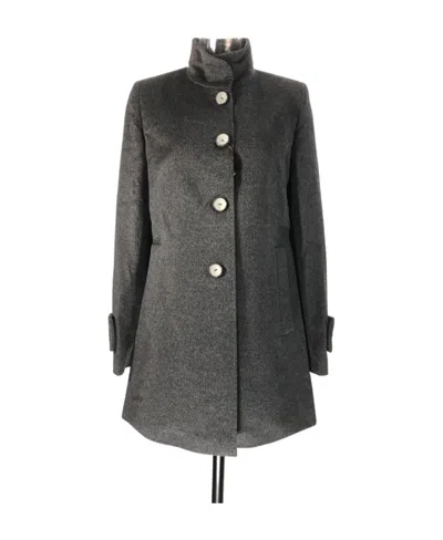 Max Mara Long-sleeved Wool Coat In Black