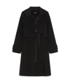 Max Mara Long-sleeved Wool Coat In Black