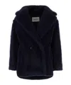 Max Mara Black Teddy Coat In Alpaca And Black Wool In Black
