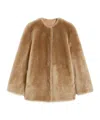 Max Mara Long-sleeved Wool Coat In Brown