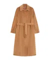 Max Mara Button Detailed Belted Coat In Brown