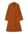 Max Mara Long-sleeved Wool Coat In Brown