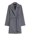 Max Mara Long-sleeved Wool Coat In Gray