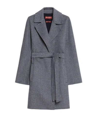 Max Mara Long-sleeved Wool Coat In Gray