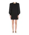 Max Mara Mini-dress In Wool And Jacquard Canvas In Black