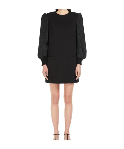 MAX MARA MINI-DRESS IN WOOL AND JACQUARD CANVAS