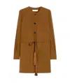 Max Mara Long-sleeved Wool Jumpsuit In Brown