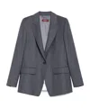 Max Mara Long-sleeved Wool Suit Coat In Black