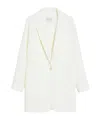 Max Mara Long-sleeved Wool Suit Coat In White