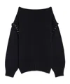 Max Mara Long-sleeved Wool Sweater In Black