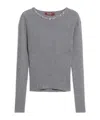Max Mara Long-sleeved Wool Sweater In Gray