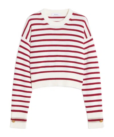 Max Mara Long-sleeved Wool Sweater In White