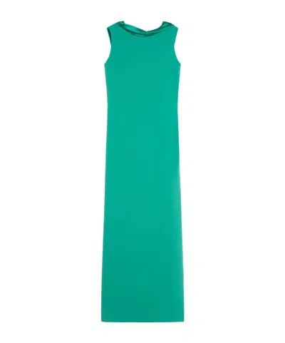 Max Mara Long Lightweight Cady Dress In Green